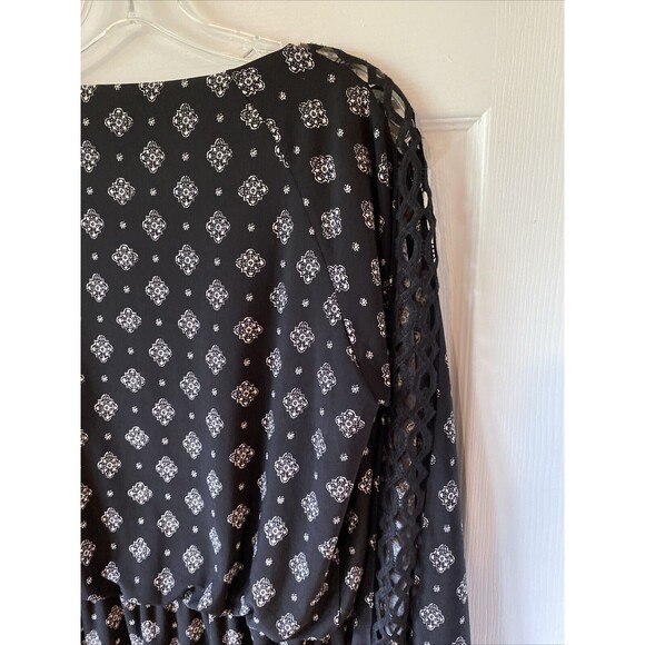 White House Black Market Dress Long Sleeve Mesh Sleeve Above Knee Lined - Picture 10 of 15